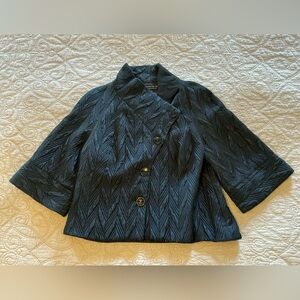 Hilton Hollis Metallic Blue Short Waist Jacket women’s Size 14